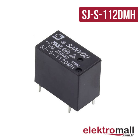 SJ-S-112DMH 12V Röle 10A 250VAC 4 Pin SJ-S-112DMH 12V Röle 10A 250VAC 4 Pin