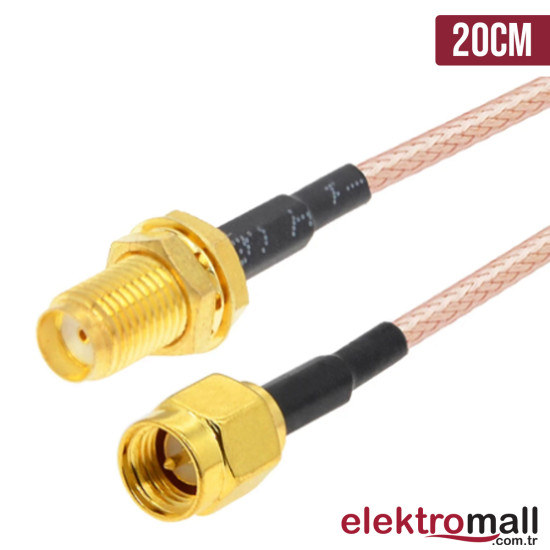 SMA Erkek-Dişi RG316 Kablo 20Cm SMA Erkek-Dişi RG316 Kablo 20Cm