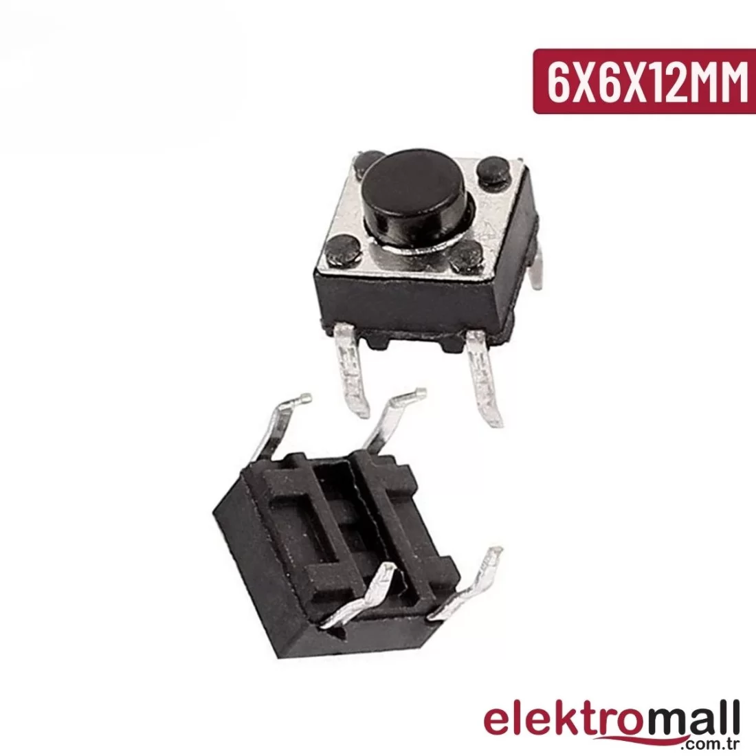 Tact Buton 6X6X12mm 4 Pinli Push Buton