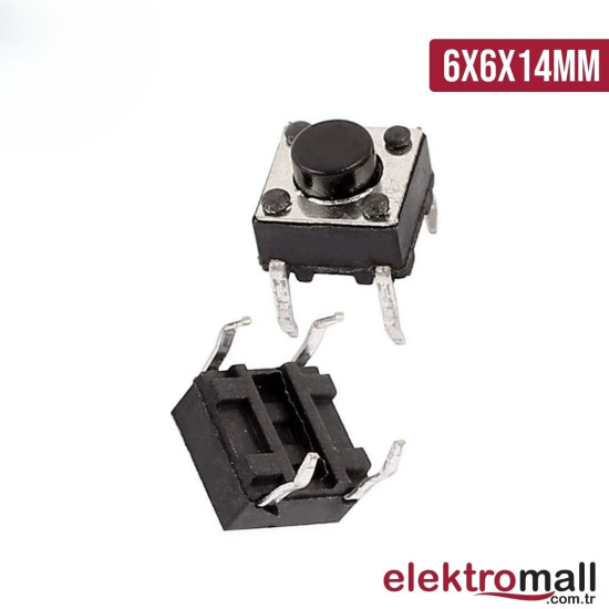 Tact Buton 6X6X14mm 4 Pinli Push Buton Tact Buton 6X6X14mm 4 Pinli Push Buton