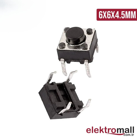 Tact Buton 6X6X4.5mm 4 Pinli Push Buton Tact Buton 6X6X4.5mm 4 Pinli Push Buton