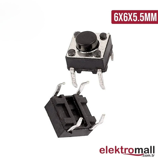 Tact Buton 6X6X5.5mm 4 Pinli Push Buton Tact Buton 6X6X5.5mm 4 Pinli Push Buton