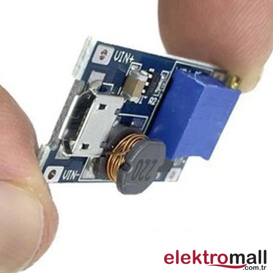 Micro Usb Girişli Mt3608 2A Yükseltici Dc-Dc Güç Modülü 