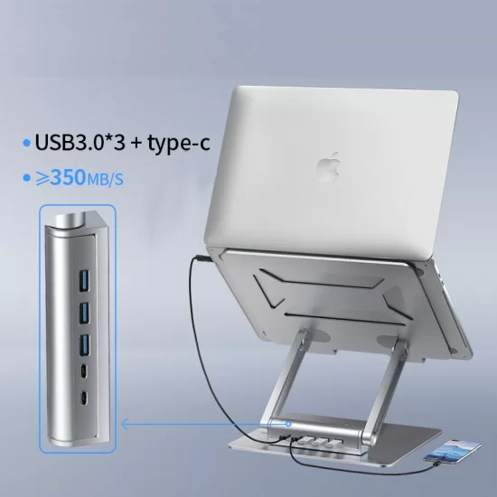 Type-C Ergonomik Dizüstü Bilgisayar Standı ve Bağlantı İstasyonu Type-C Ergonomik Dizüstü Bilgisayar Standı ve Bağlantı İstasyonu