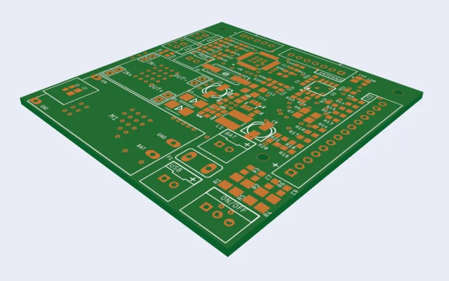 Online Gerber görüntüleyicide 2 katmanlı PCB'nin 3D önizlemesi